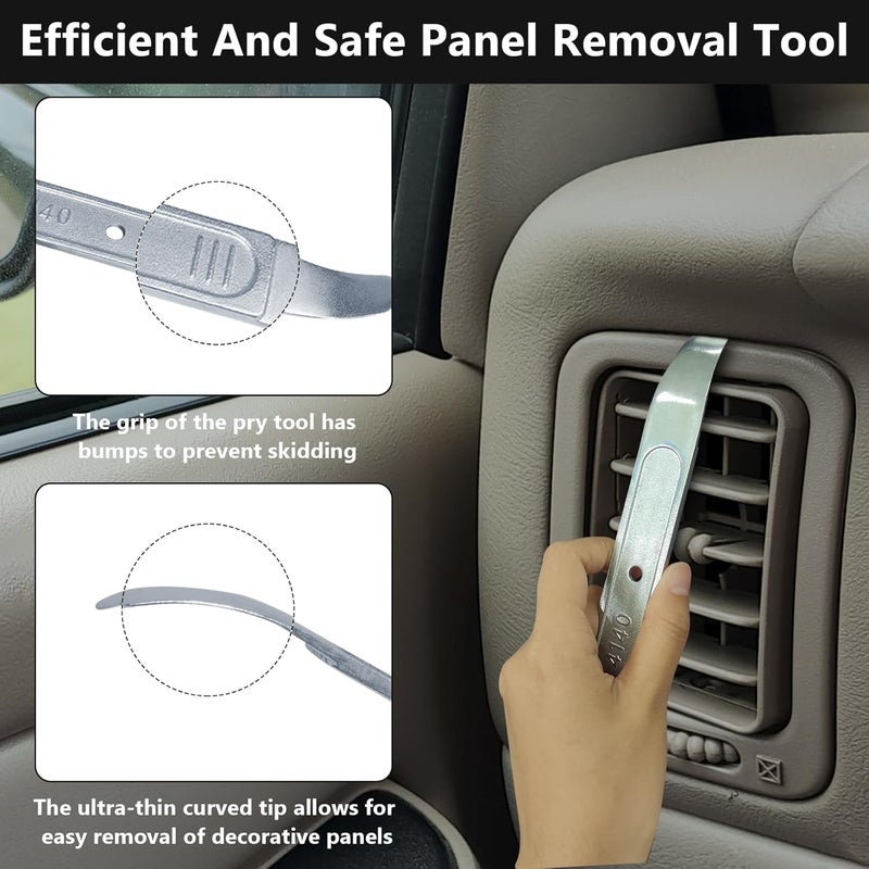 BFXM 4140 Pry Tool, Trim Removal Tool, Panel Removal Tools for Auto Trim, Interior Door Trim Pry Tool, Panel Popper Tool, Metal Pry Bar for Automotive Planes, Automotive Tools - Image 3